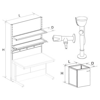 Дополнительное оборудование для пристенных столов EUROMAX